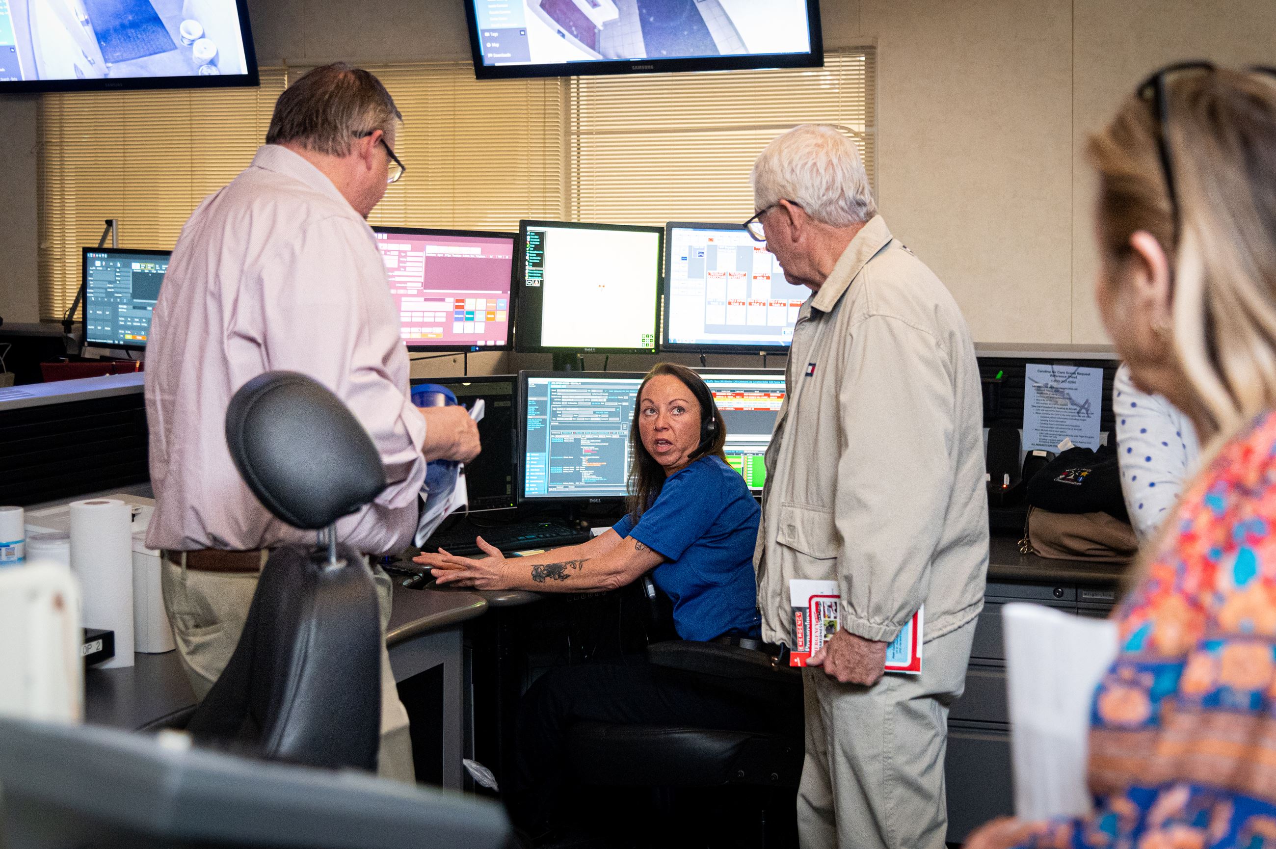 Academy participants touring the 9-1-1 center.